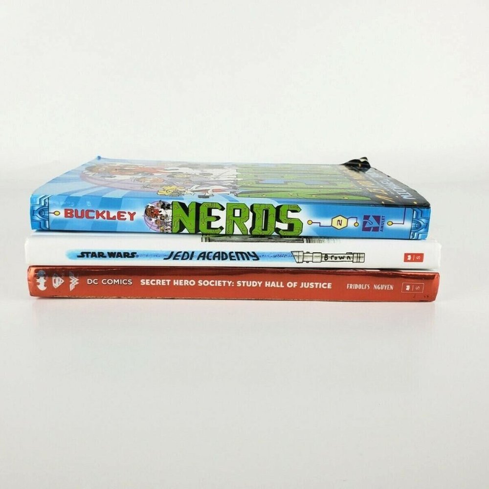 Mixed LOT 3 Children's Superhero Books. DC Comics, Star Wars Jedi Academy, NERDS